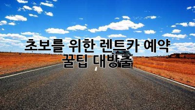 🚗 초보를 위한 렌트카 예약 꿀팁 대방출! 🍯